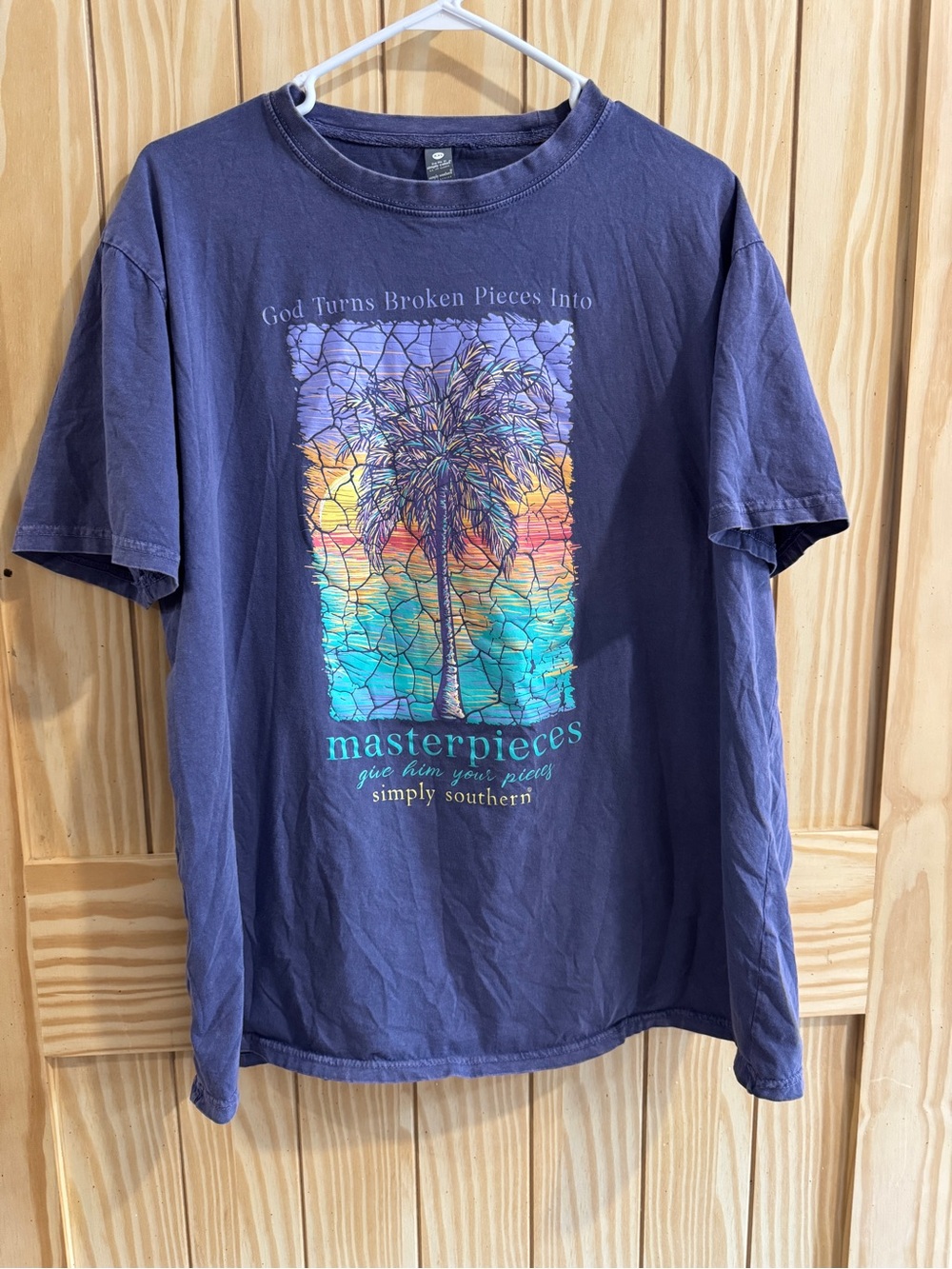 Simply southern Pastel Purple “Masterpiece” Religious Scripture Shirt—XXL